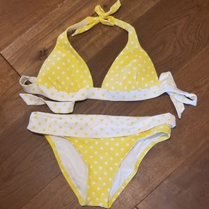 Victoria's Secret Swimwear Yellow Polka Dot Bikini